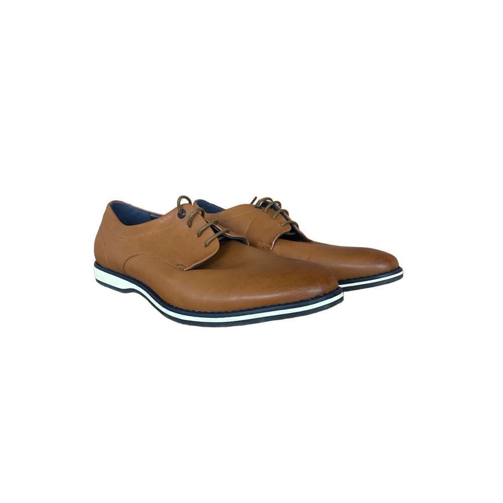 Nine West Men's Brown Lace Up Almond Toe Mathias Oxford Dress Shoes Size 11M